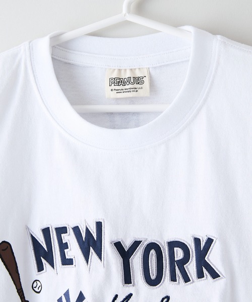 MLB（メジャーリーグベースボール）の「【PEANUTS×MLB】オリジナルデザイン KIDS Ｔシャツ ヤンキース ドジャース カブス 130 140 150 160 親子お揃いコーデ（Tシャツ/カットソー・キッズ・ホワイト系その他/ベージュ系その他/ホワイト系その他3/ブラック系その他3/ホワイト系その他2/ブルー系その他2・130cm/140cm/160cm/150cm）」の10枚目の写真