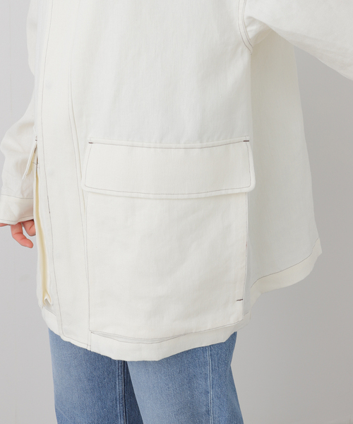 SEEALL（シーオール）の「SEEALL WORK JACKET SAU53 BL182：ジャケット（その他アウター・レディース・アイボリー・4）」の9枚目の写真