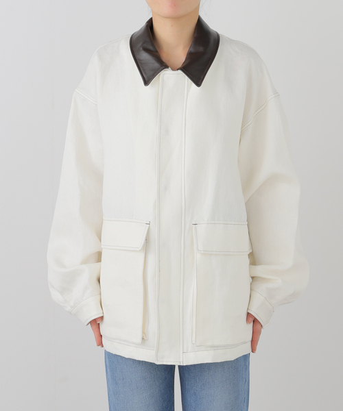 SEEALL（シーオール）の「SEEALL WORK JACKET SAU53 BL182：ジャケット（その他アウター・レディース・アイボリー・4）」の21枚目の写真
