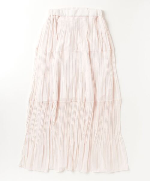 a lot of love（ア ロット オブ ラブ）の「細プリーツ シアーティアードスカート（スカート・レディース・ブラック/アイボリー・FREE）」の10枚目の写真