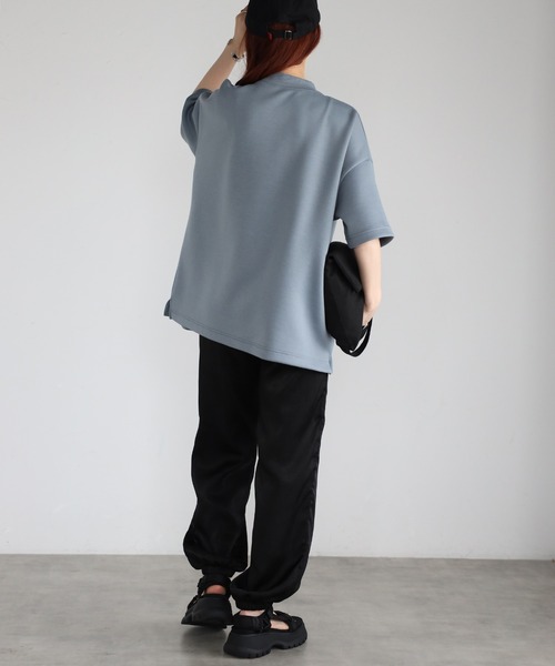 Fizz（フィズ）の「モックネックゆったりダンボール半袖Tee（Tシャツ/カットソー・レディース・ライトブルー/ブラック/ライトグリーン/アイボリー・M）」の14枚目の写真