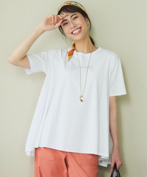 23区 25ss 【GLOW6月号掲載】スムースデザイン フレア Tシャツ GLOW6月号掲載/汗じみ防止】スムースデザイン フレア Tシャツ