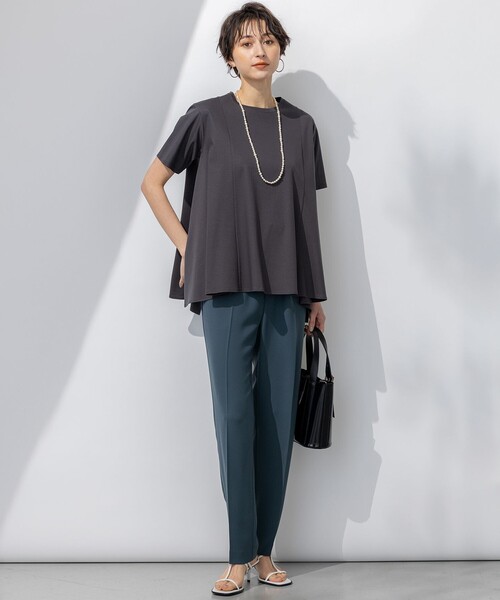 23区 25ss 【GLOW6月号掲載】スムースデザイン フレア Tシャツ GLOW6月号掲載/汗じみ防止】スムースデザイン フレア Tシャツ