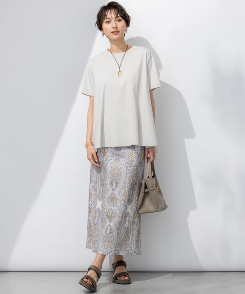 23区 25ss 【GLOW6月号掲載】スムースデザイン フレア Tシャツ GLOW6月号掲載/汗じみ防止】スムースデザイン フレア Tシャツ