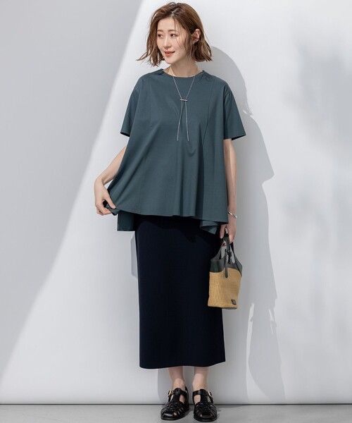 23区 25ss 【GLOW6月号掲載】スムースデザイン フレア Tシャツ GLOW6月号掲載/汗じみ防止】スムースデザイン フレア Tシャツ