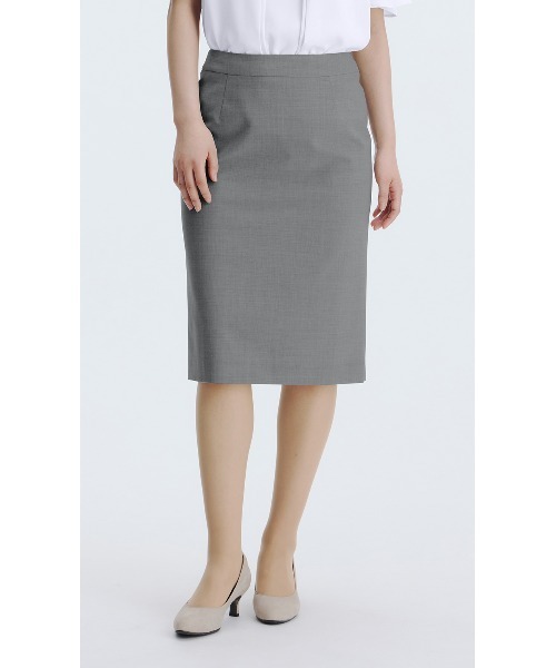 AOYAMA（アオヤマ）の「【超ストレッチ/UVカット/防シワ】美シルエット！ベーシックタイトスカート｜通勤＆オフィス＆入卒＆セレモニー＆オケージョン｜自宅で洗える・セットアップ着用可・大きいサイズあり｜（スーツスカート・レディース・ライトグレー・5号/7号/9号/11号/13号/15号/17号）」の3枚目の写真