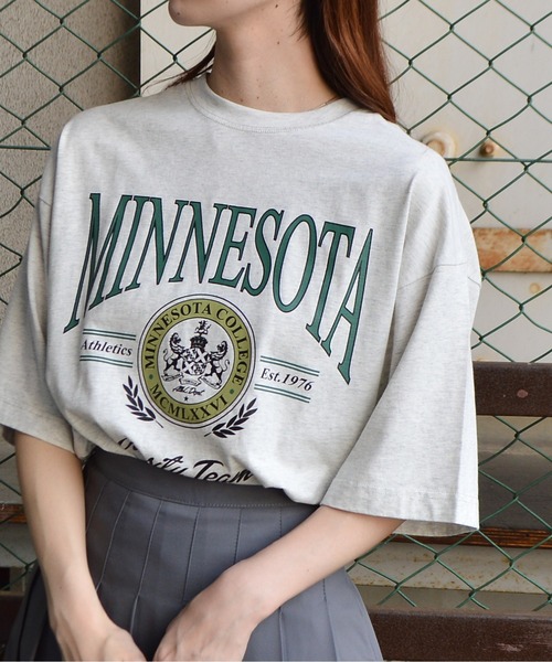 spiritoso(スピリトーゾ)の「【spiritoso】MINESOTAカレッジロゴTシャツ(Tシャツ/カットソー・メンズ・ホワイト系その他/ブラウン/チャコール・FREE)」の21枚目の写真