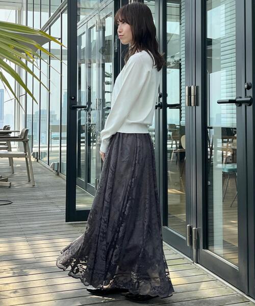 couture brooch(クチュールブローチ)の「【上品・通勤】サークルレーススカート(スカート・レディース・ダークグレー/ライトグレー/ライトブルー・42/40/38/36)」の14枚目の写真