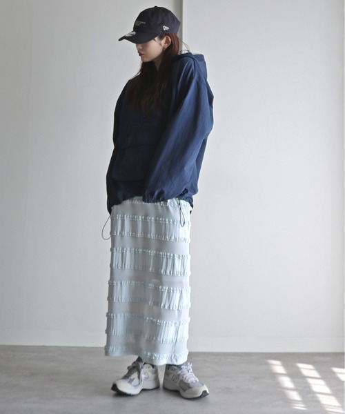 COURO（コウロ）の「フリルレースロングスカート（スカート・レディース・オフホワイト/ブルー/ブラック・M）」の15枚目の写真