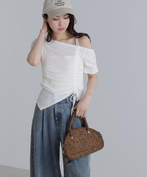 FREE'S MART（フリーズマート）の「◆ワンショルシャーリング半袖カットソー（Tシャツ/カットソー・レディース・ホワイト/グリーン/ブラック・FREE）」の14枚目の写真