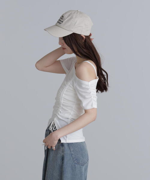 FREE'S MART（フリーズマート）の「◆ワンショルシャーリング半袖カットソー（Tシャツ/カットソー・レディース・ホワイト/グリーン/ブラック・FREE）」の10枚目の写真