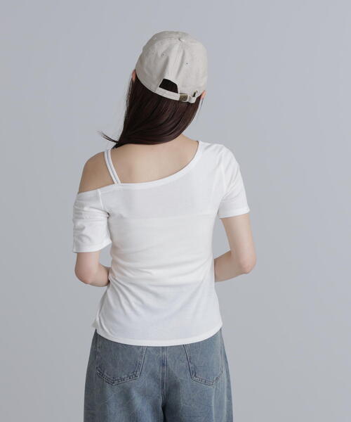 FREE'S MART（フリーズマート）の「◆ワンショルシャーリング半袖カットソー（Tシャツ/カットソー・レディース・ホワイト/グリーン/ブラック・FREE）」の7枚目の写真