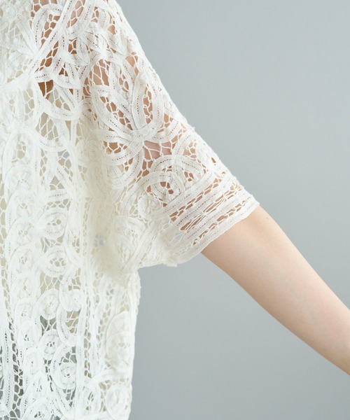 ピュアルセシン　バテンレース2wayブラウス PUAL CE CIN（ピュアルセシン）の「バテンレース2WAYブラウス