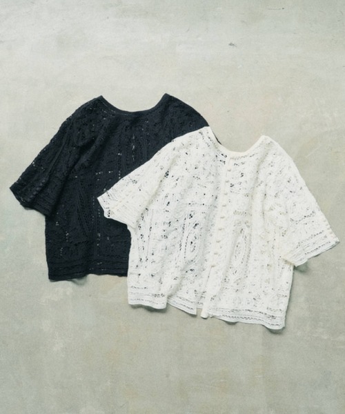 ピュアルセシン　バテンレース2wayブラウス PUAL CE CIN（ピュアルセシン）の「バテンレース2WAYブラウス