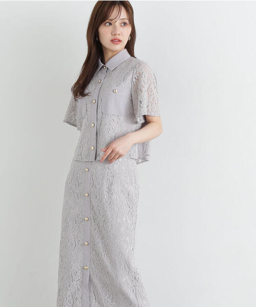 PROPORTION BODY DRESSING(プロポーションボディドレッシング)の「レースシャツ / 1215110510(シャツ/ブラウス・レディース・グレー/ホワイト・SMALL/MEDIUM)」の6枚目の写真