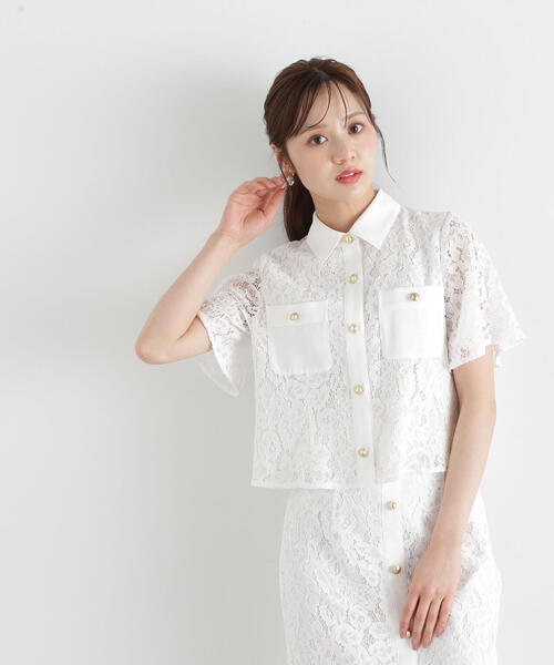 PROPORTION BODY DRESSING(プロポーションボディドレッシング)の「レースシャツ / 1215110510(シャツ/ブラウス・レディース・グレー/ホワイト・SMALL/MEDIUM)」の14枚目の写真