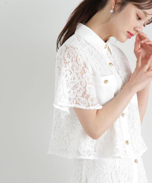 PROPORTION BODY DRESSING(プロポーションボディドレッシング)の「レースシャツ / 1215110510(シャツ/ブラウス・レディース・グレー/ホワイト・SMALL/MEDIUM)」の15枚目の写真