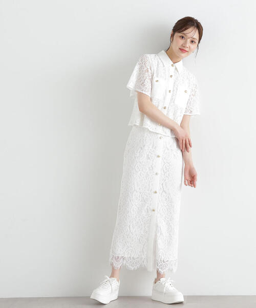 PROPORTION BODY DRESSING(プロポーションボディドレッシング)の「レースシャツ / 1215110510(シャツ/ブラウス・レディース・グレー/ホワイト・SMALL/MEDIUM)」の16枚目の写真