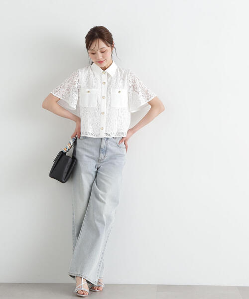 PROPORTION BODY DRESSING(プロポーションボディドレッシング)の「レースシャツ / 1215110510(シャツ/ブラウス・レディース・グレー/ホワイト・SMALL/MEDIUM)」の19枚目の写真