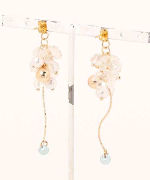 VIBGYOR(ヴィブジョー)の「【charme by pimo 】天然石 ピアス(MA)(ピアス(両耳用)・レディース・グリーン・FREE)」の2枚目の写真