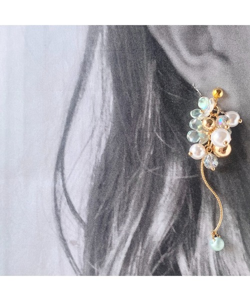 VIBGYOR(ヴィブジョー)の「【charme by pimo 】天然石 ピアス(MA)(ピアス(両耳用)・レディース・グリーン・FREE)」の1枚目の写真
