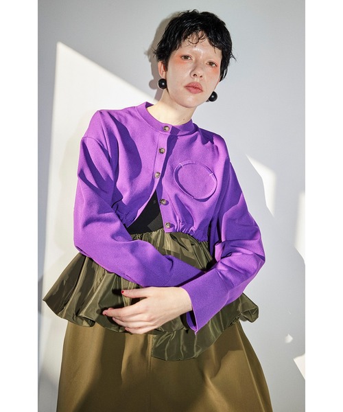 カーディガン HEM GATHER SHORT KNIT CD レディース HEM GATHER SHORT KNIT CD（カーディガン/ボレロ）｜OMMO