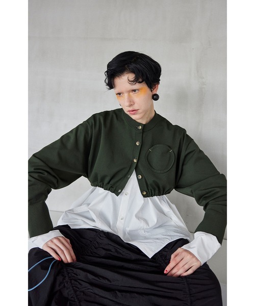 カーディガン HEM GATHER SHORT KNIT CD レディース HEM GATHER SHORT KNIT CD（カーディガン/ボレロ）｜OMMO