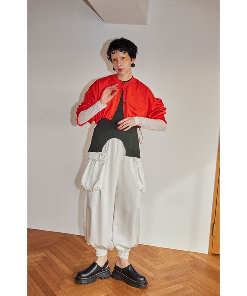 カーディガン HEM GATHER SHORT KNIT CD レディース HEM GATHER SHORT KNIT CD（カーディガン/ボレロ）｜OMMO