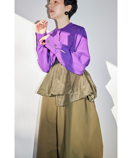 カーディガン HEM GATHER SHORT KNIT CD レディース OMMO カーディガン HEM GATHER SHORT KNIT CD レディース