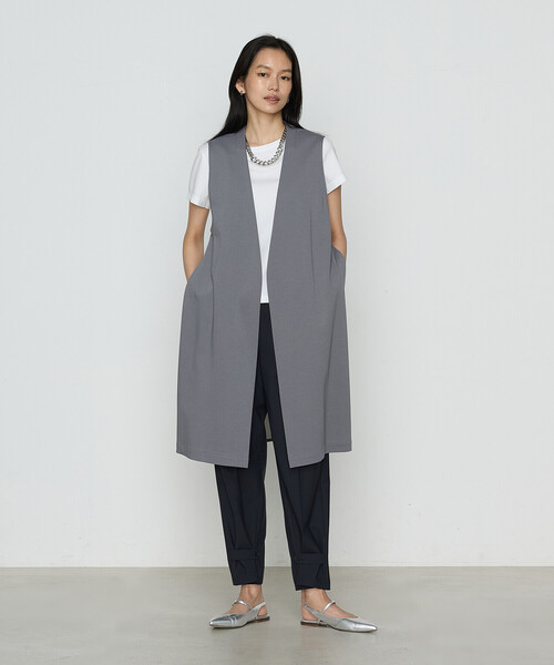 COMME CA TCポンチ ジレ ロング 定価36300円 34-33VK06 サイズ15 大きいサイズ ベスト 25SS ブラック コムサ 5-0710M 266333 COMME CA TCポンチ ジレ ロング 定価36300円 34-33VK06 サイズ15