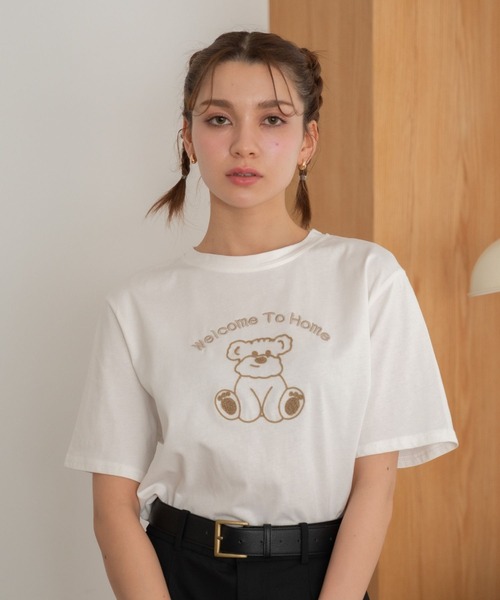 Nu(ニュー)の「【Nu】ベア Tシャツ(Tシャツ/カットソー・レディース・オフホワイト/ブラック/ベージュ・M)」の7枚目の写真
