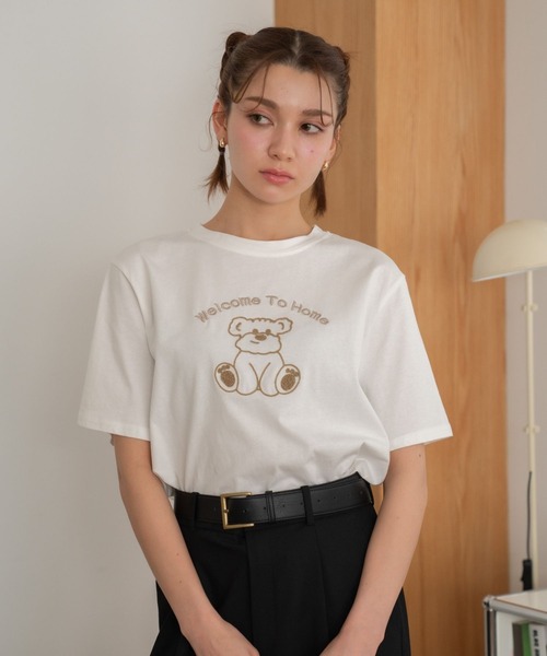 Nu(ニュー)の「【Nu】ベア Tシャツ(Tシャツ/カットソー・レディース・オフホワイト/ブラック/ベージュ・M)」の4枚目の写真