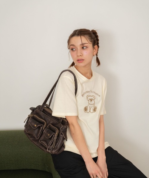 Nu(ニュー)の「【Nu】ベア Tシャツ(Tシャツ/カットソー・レディース・オフホワイト/ブラック/ベージュ・M)」の19枚目の写真