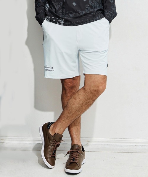 1minute 1second(ワンミニットワンセカンド)の「mp13516-cool fabric line shorts ショートパンツ(その他パンツ・メンズ・カーキ系/ブラック×ホワイト/ホワイト×ブラック・S/M/L/XL)」の4枚目の写真