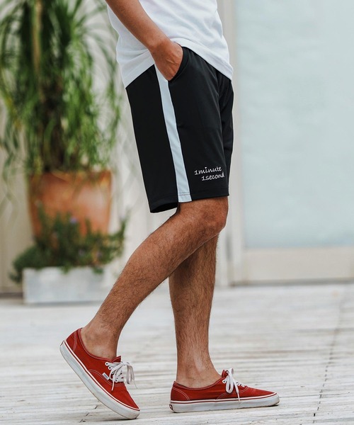 1minute 1second(ワンミニットワンセカンド)の「mp13516-cool fabric line shorts ショートパンツ(その他パンツ・メンズ・カーキ系/ブラック×ホワイト/ホワイト×ブラック・S/M/L/XL)」の17枚目の写真