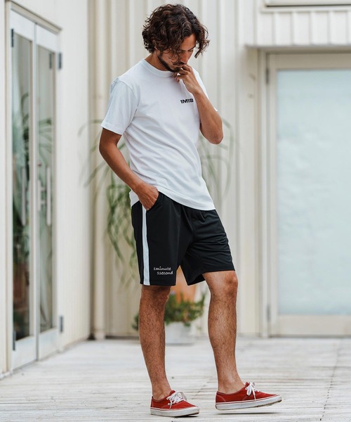 1minute 1second(ワンミニットワンセカンド)の「mp13516-cool fabric line shorts ショートパンツ(その他パンツ・メンズ・カーキ系/ブラック×ホワイト/ホワイト×ブラック・S/M/L/XL)」の20枚目の写真