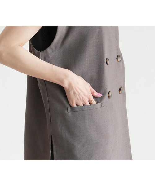 reca（レカ）の「ビンテージワッシャー フレンチスリーブジャケット（ベスト・レディース・モカ/ブラック/アイボリー・M）」の20枚目の写真