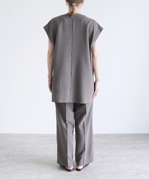 reca（レカ）の「ビンテージワッシャー フレンチスリーブジャケット（ベスト・レディース・モカ/ブラック/アイボリー・M）」の16枚目の写真