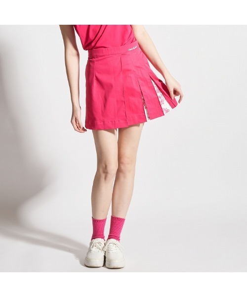VIVA HEART(ビバハート)の「【VIVA HEART/GOLF】ボタニカルアシメプリーツツイルスカート(その他パンツ・レディース・ホワイト/ピンク/ネイビー・40)」の3枚目の写真