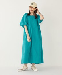 SHIPS Colors:〈接触冷感・洗濯機可能〉サッカー 2WAY パフスリーブ ワンピース