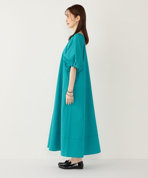 SHIPS Colors:〈接触冷感・洗濯機可能〉サッカー ２WAY パフスリーブ ワンピース