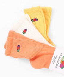 FRUIT OF THE LOOM（フルーツオブザルーム）の「/FRUIT OF THE LOOM/3P 底パイル/リッチェル刺繍1クルーソックス（ソックス/靴下）」