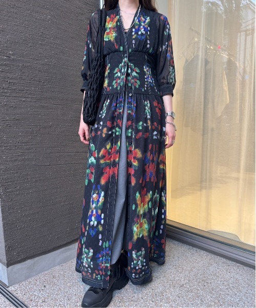 ワンピース MEDI DECALCOMANIA CHIFFON DRESS MEDI DECALCOMANIA CHIFFON DRESS