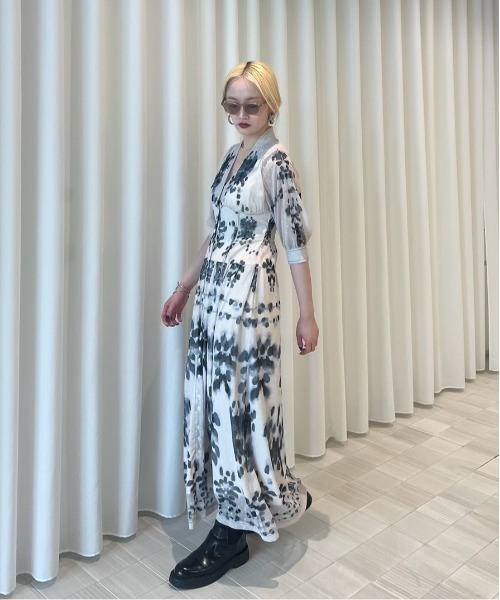 ワンピース MEDI DECALCOMANIA CHIFFON DRESS MEDI DECALCOMANIA CHIFFON DRESS（ワンピース）｜Ameri（アメリ