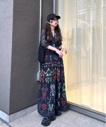 Ameri（アメリ）の「MEDI DECALCOMANIA CHIFFON DRESS