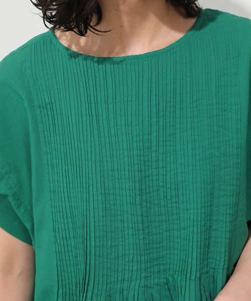 Monocoro toppi(モノコロトッピ)の「コットン ピンタックワンピース(ワンピース・レディース・インディゴブルー/ブルー/グリーン/レッド/モカ/グリーン系/チャコールグレー・フリー)」の13枚目の写真