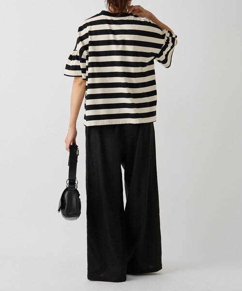 BEARDSLEY（ビアズリー）の「ギャザースリーブTee（Tシャツ/カットソー・レディース・ベージュ/ブラック・FREE）」の8枚目の写真