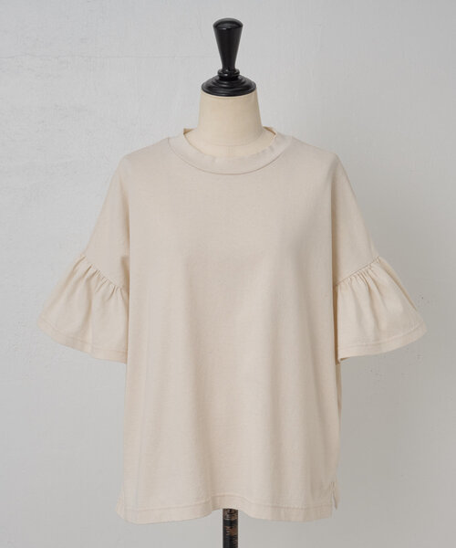 BEARDSLEY（ビアズリー）の「ギャザースリーブTee（Tシャツ/カットソー・レディース・ベージュ/ブラック・FREE）」の17枚目の写真