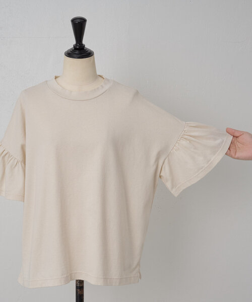 Muveil ギャザースリーブカットソー　38 今季新作 MUVEILミュベール ギャザースリーブカットソー 38 半袖