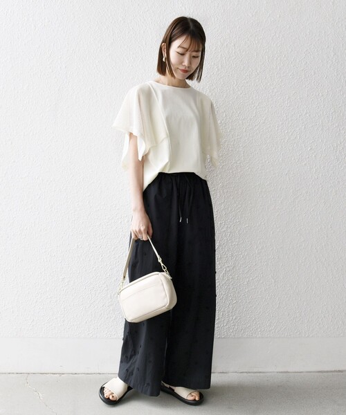 SHIPS for women / シップスウィメン SHIPS any:〈手洗い可能〉メッシュ シアー ハンカチ スリーブ ドッキング TEE SHIPS any:〈手洗い可能〉メッシュ シアー ハンカチ スリーブ